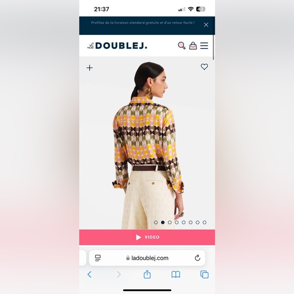 la double J 100% silk blouse size small NWT - Picture 3 of 7